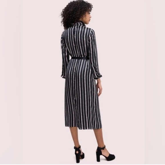 New KATE SPADE Pearl Drops Womens Silk Pattern Midi Dress - Picture 2 of 14